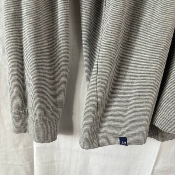JOHNNIE-O  GUNNAR STRIPED HOODED SHIRT T-SHIRT Long Sleeve Large Gray - Picture 4 of 5